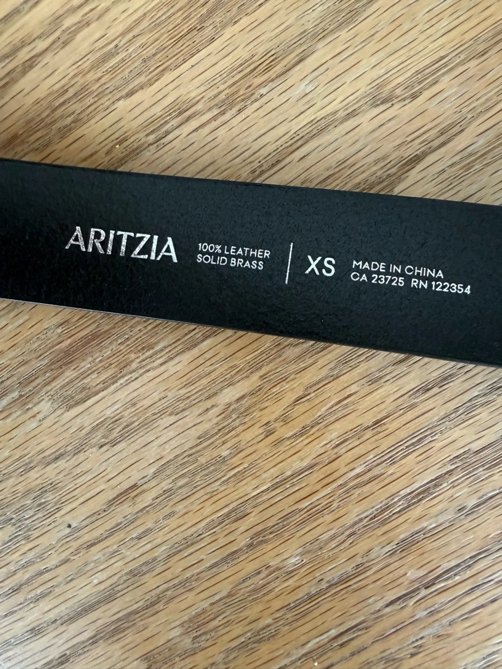 Aritzia Pillar Black Silver Leather Belt w Quick Release Buckle XS